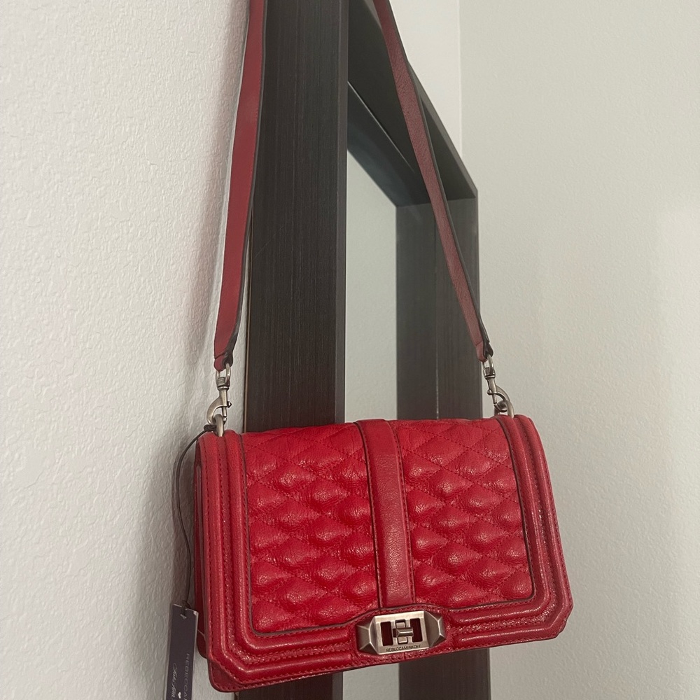 Quilted red Rebecca Minkoff shoulder purse
